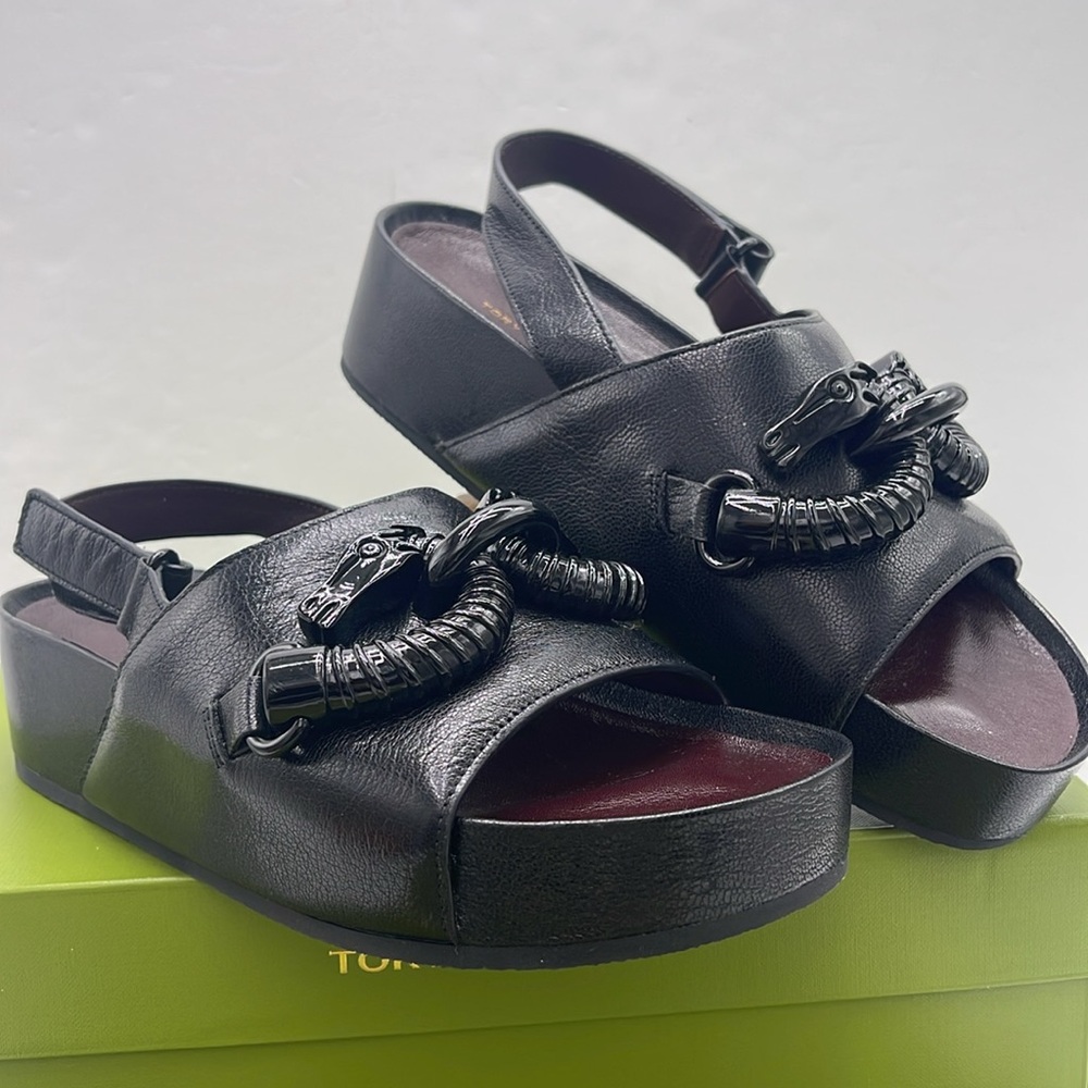 Tory Burch MELLOW PLATFORM SANDAL NAPPA LEATHER 
Optic White/Silver/Perfect 
New - Picture 4 of 16